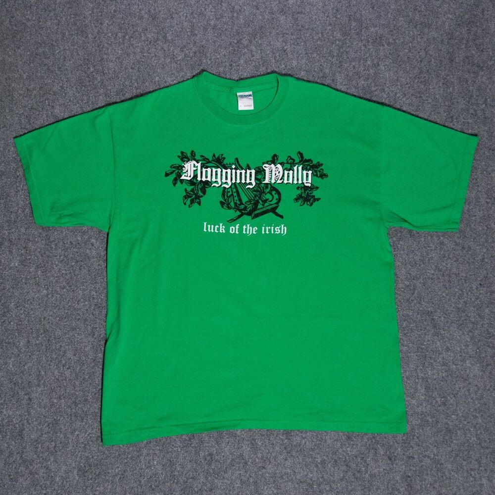 Vintage y2k Flogging Molly Band Luck of the Irish Green Short Sleeve T-Shirt XL